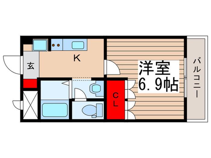 ガーデンハウス(1K/1階)の間取り写真