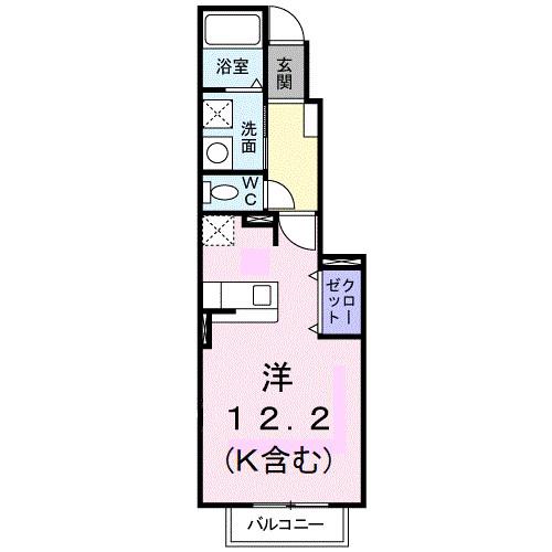 サンタクルスA(ワンルーム/1階)の間取り写真