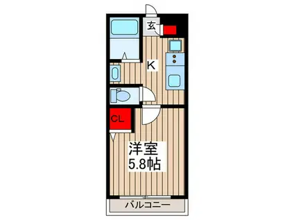 メゾンドシエル(1K/3階)の間取り写真