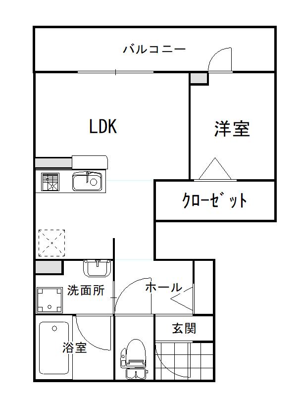 セリシエール陣内(1LDK/1階)の間取り写真