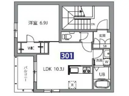 アコルデ東中野(1LDK/3階)の間取り写真