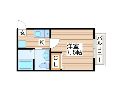 アスコット連坊駅前I(1K/3階)の間取り写真
