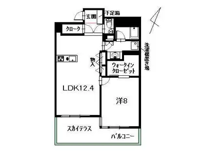ロイヤルガーデン県庁前 203号(1LDK/2階)の間取り写真