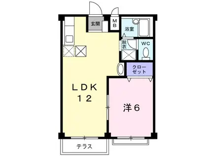 ニューシティーA(1LDK/1階)の間取り写真