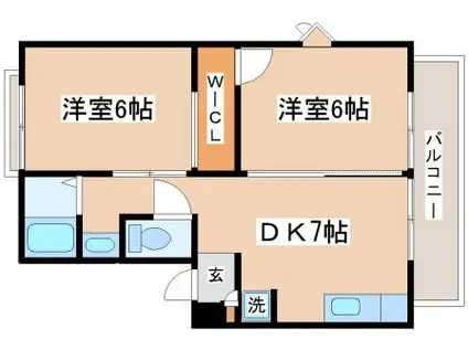 サンヒルズ(2DK/3階)の間取り写真