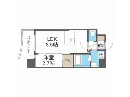 セレニテ福島プリエ(1LDK/13階)の間取り写真