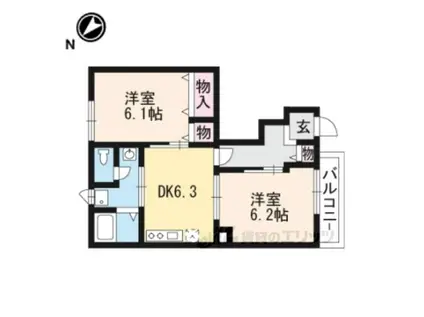 リトルグリーブ(2DK/1階)の間取り写真