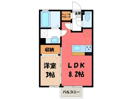 エルンテ(1LDK/2階)の間取り写真