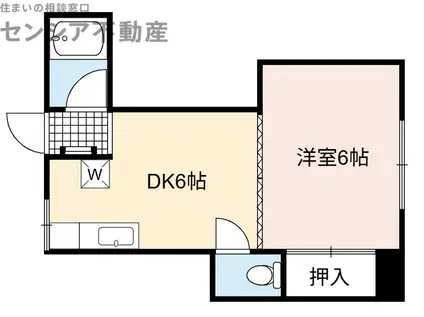 都島コーポ(1DK/3階)の間取り写真