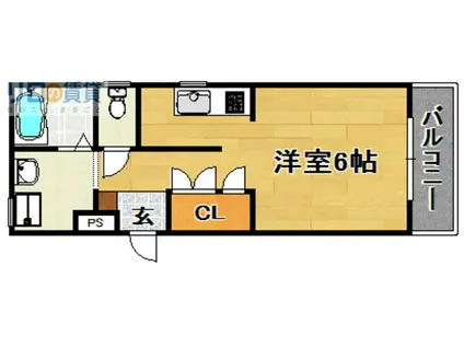 COMHOUSEII(ワンルーム/1階)の間取り写真