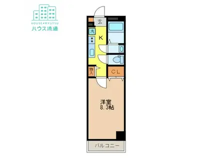 ヴェルシャトレー(1K/5階)の間取り写真