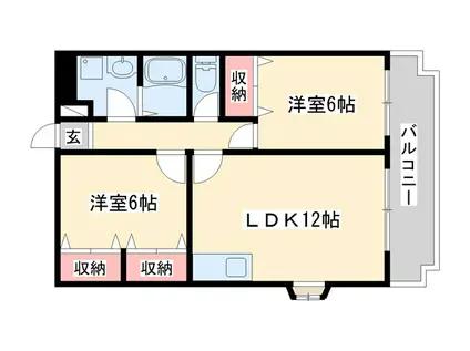 アメニティ長砂(2LDK/3階)の間取り写真