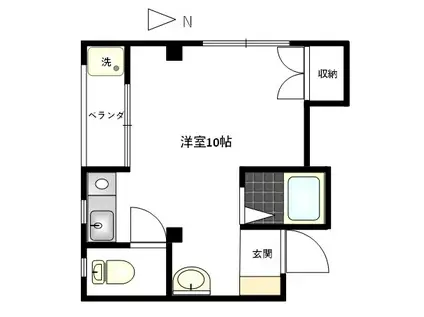 メゾン御経塚(ワンルーム/2階)の間取り写真