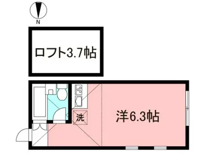 ユナイトGMSHOWAライフステージ(ワンルーム/2階)の間取り写真