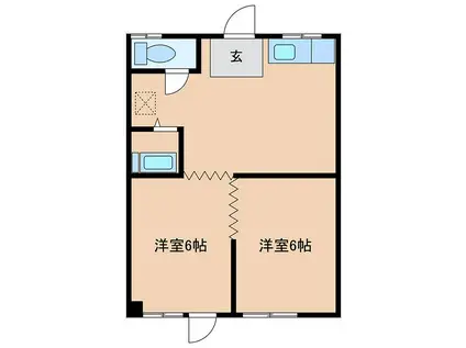 FRビル(2DK/2階)の間取り写真