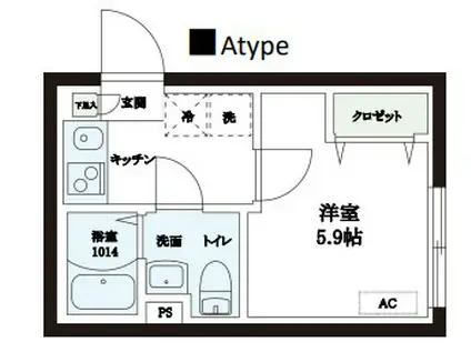 レピュア本郷レジデンス(1K/1階)の間取り写真