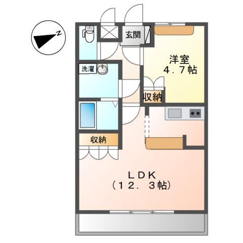 LA・MER(1LDK/2階)の間取り写真