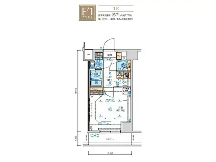 リヴシティ向島参番館(1K/11階)の間取り写真
