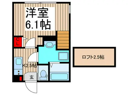 ルミエール・ド・カリン(1K/2階)の間取り写真