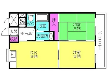 サンアメニティ(2DK/3階)の間取り写真