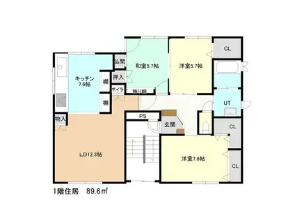 グランメール綾(3LDK/1階)の間取り写真