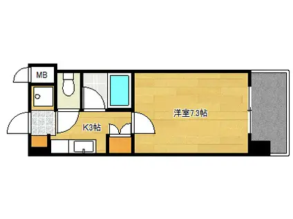 第3コーポ倉本(1K/4階)の間取り写真