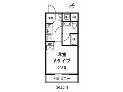 T・アプローズ(1K/1階)の間取り写真
