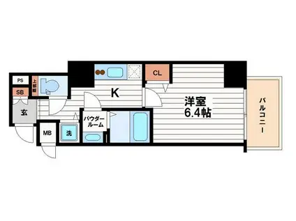 プレサンス松屋町グレース(1K/12階)の間取り写真