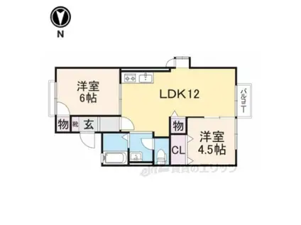 ハイツ堂前(2LDK/2階)の間取り写真