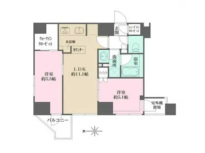 プライムアーバン西日暮里フロント(2LDK/3階)の間取り写真