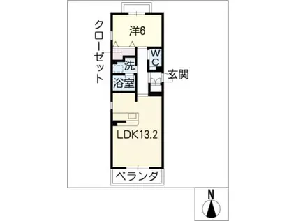 ATRIO金城(1LDK/2階)の間取り写真