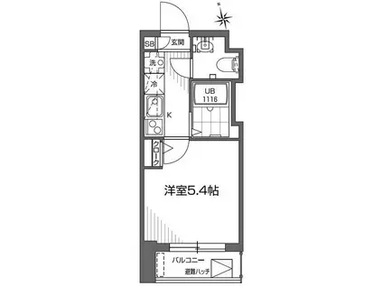 グランアセット早稲田(1K/11階)の間取り写真