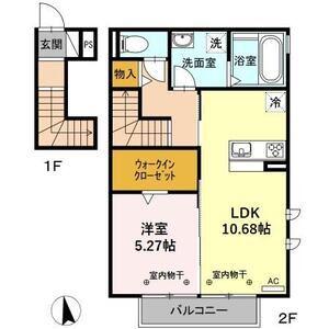 アメニティ31(1LDK/2階)の間取り写真
