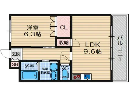 エスポワール・アイ(1LDK/1階)の間取り写真