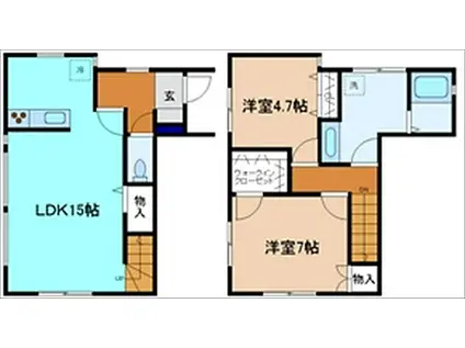 エバーグリーン(2LDK/1階)の間取り写真