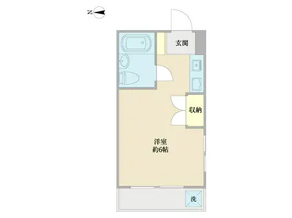 シミズコーポ(ワンルーム/2階)の間取り写真