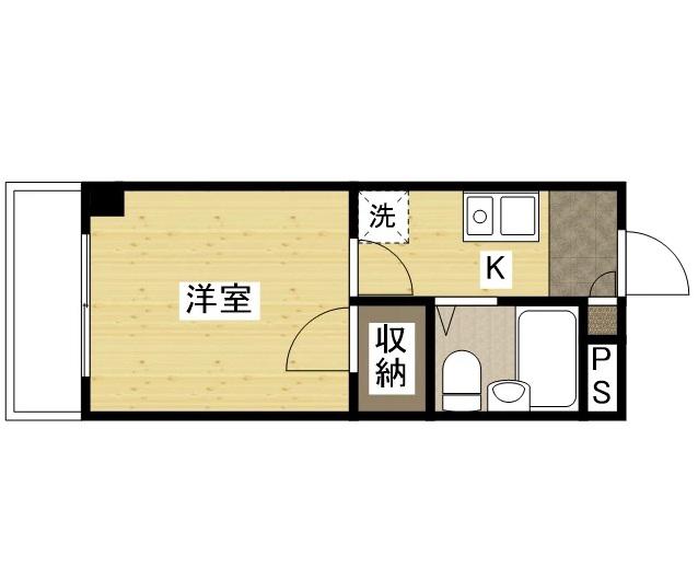 リバティ丸之内(1K/2階)の間取り写真