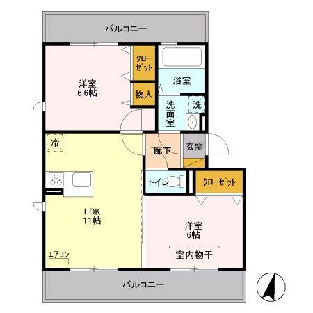 GRACEII(2LDK/2階)の間取り写真