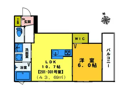 グランクラッセ(1LDK/3階)の間取り写真
