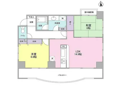 グランドゥール広尾(2LDK/7階)の間取り写真