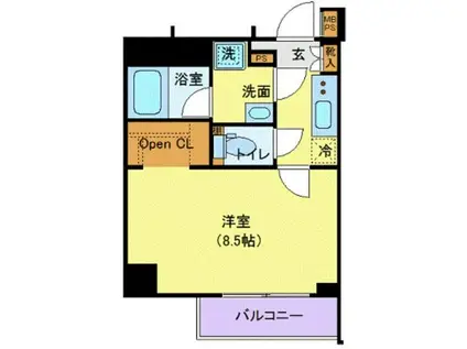 ユリカロゼ練馬(1K/2階)の間取り写真