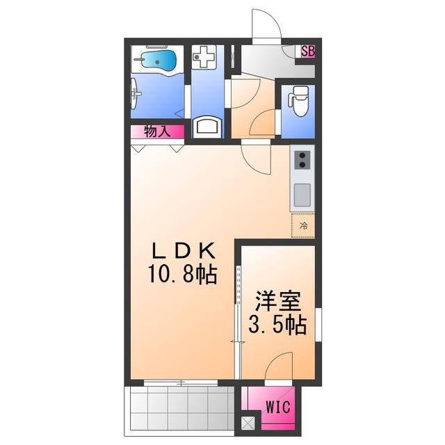 ジーメゾン鳳南ルシア(1LDK/2階)の間取り写真