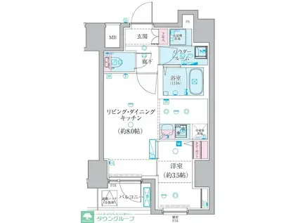 GENOVIA椎名町(1LDK/5階)の間取り写真