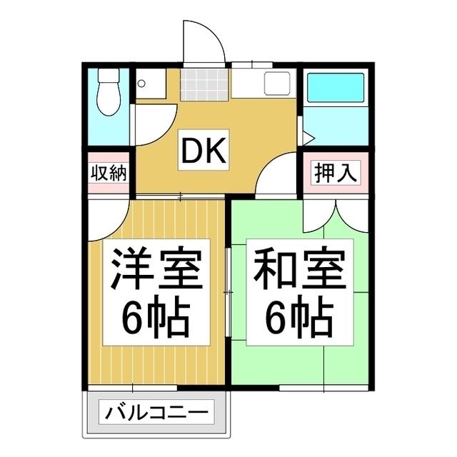 ブラボー50 NO.14(2DK/2階)の間取り写真