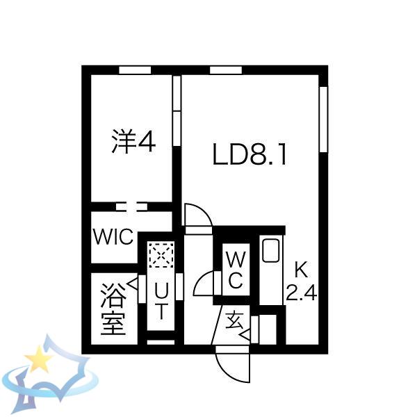 NOVA北円山(1LDK/1階)の間取り写真