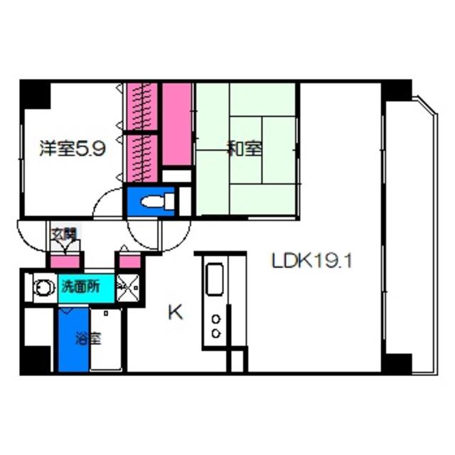クレール新金岡(2LDK/2階)の間取り写真