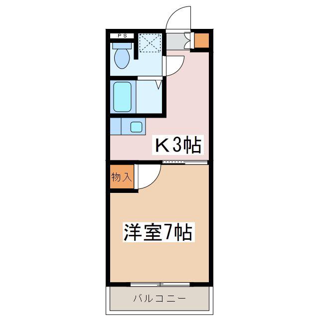 ステーション21(1K/3階)の間取り写真