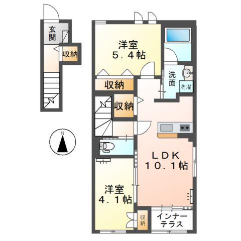 モルスベルク(2LDK/2階)の間取り写真