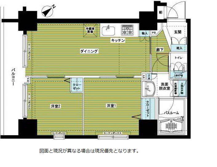 ZOOM銀座2丁目THIRD(2DK/9階)の間取り写真