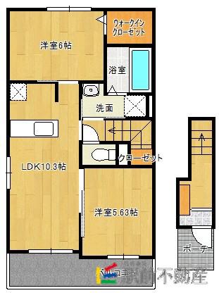 プリムラ 参番館(2LDK/2階)の間取り写真